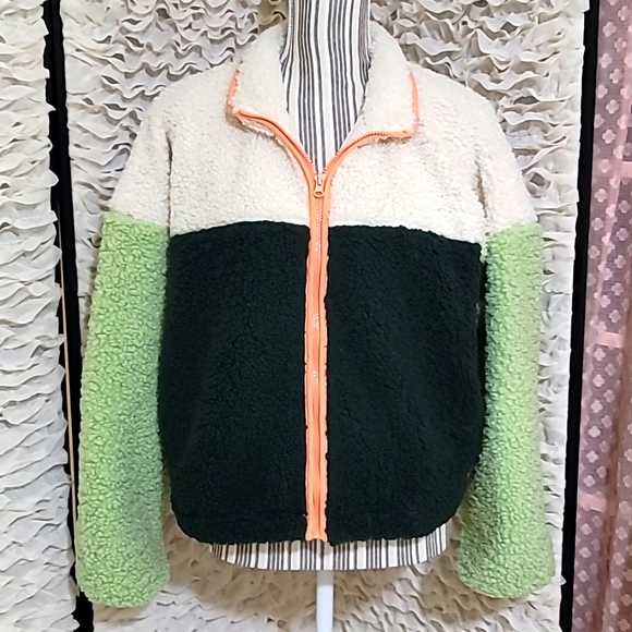 wild fable Jackets & Blazers - Wild Fable Green Block Sherpa Jacket